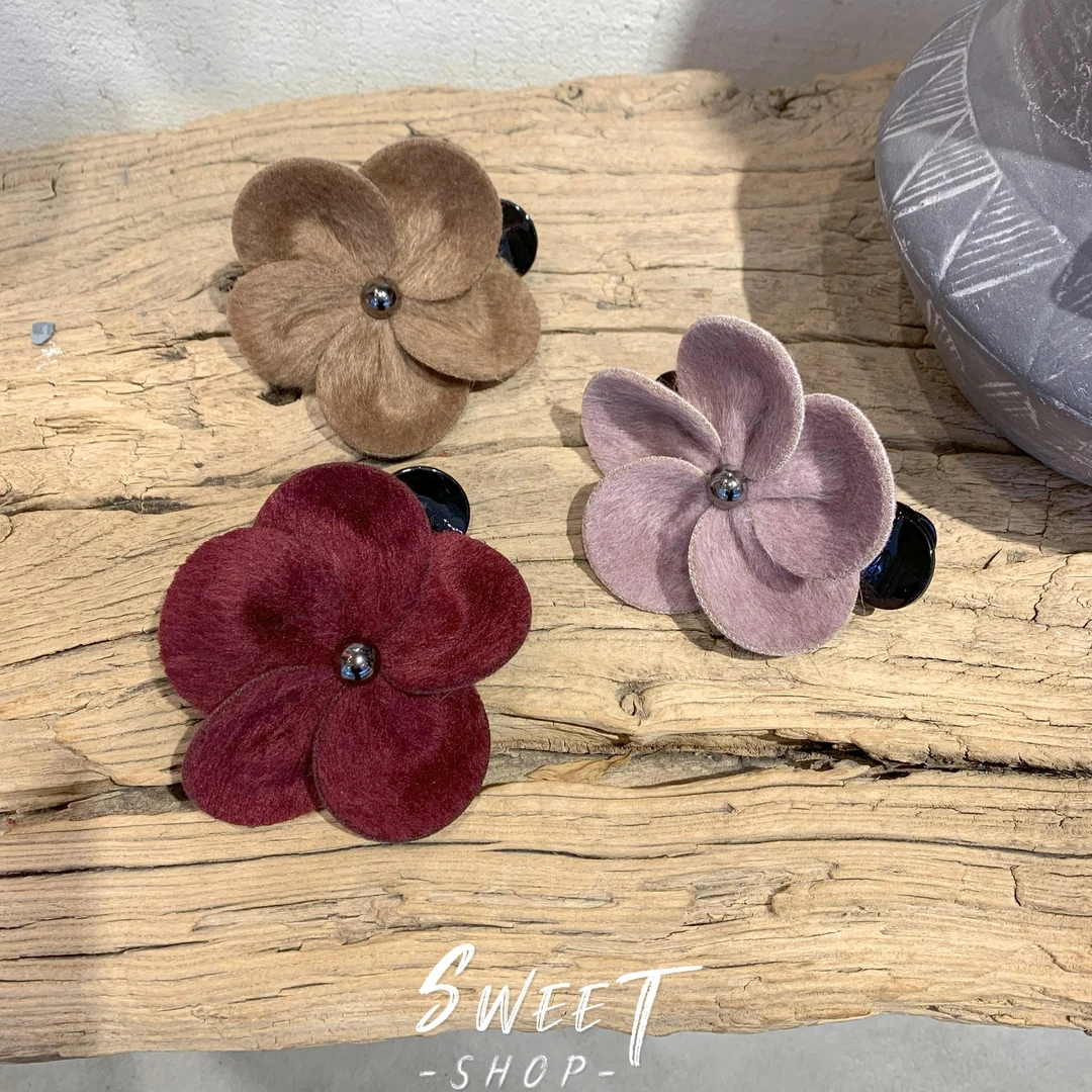 复古气质花花大号鸭嘴夹懒人夹ins博主同款淑女温柔氛围感发夹