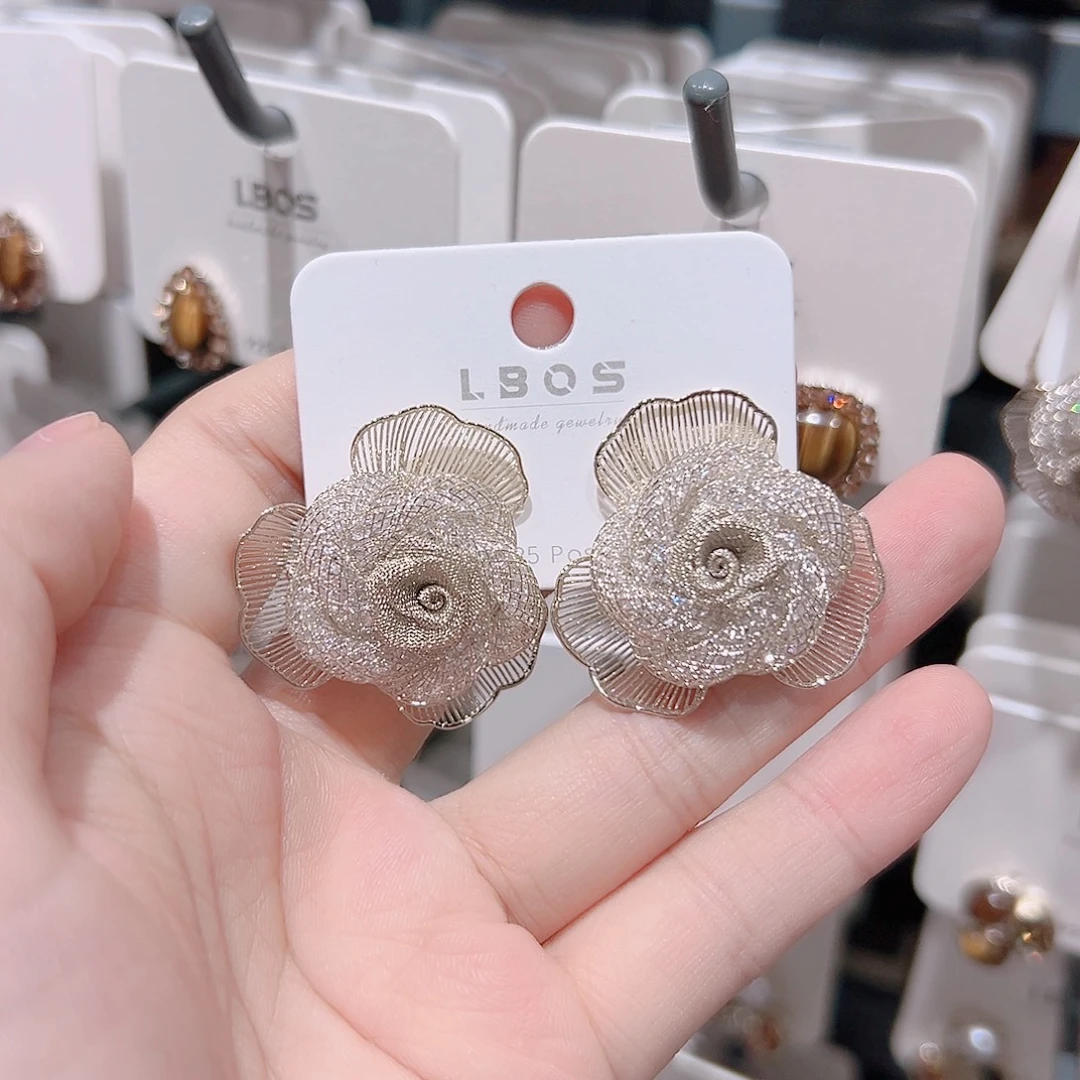 锆石纯铜合金耳环