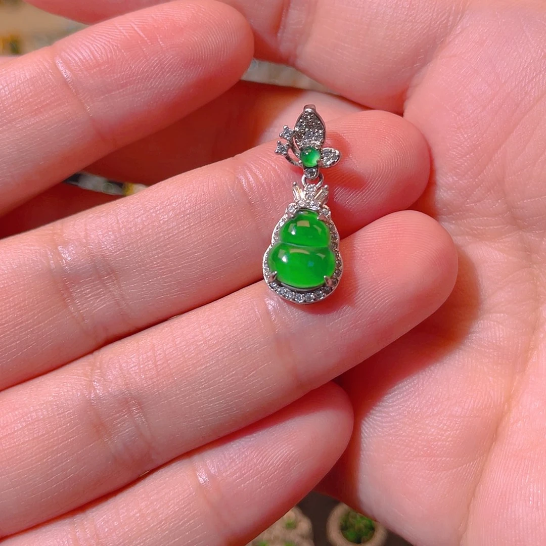 米***g翡翠银S925镶嵌吊坠(不含链)