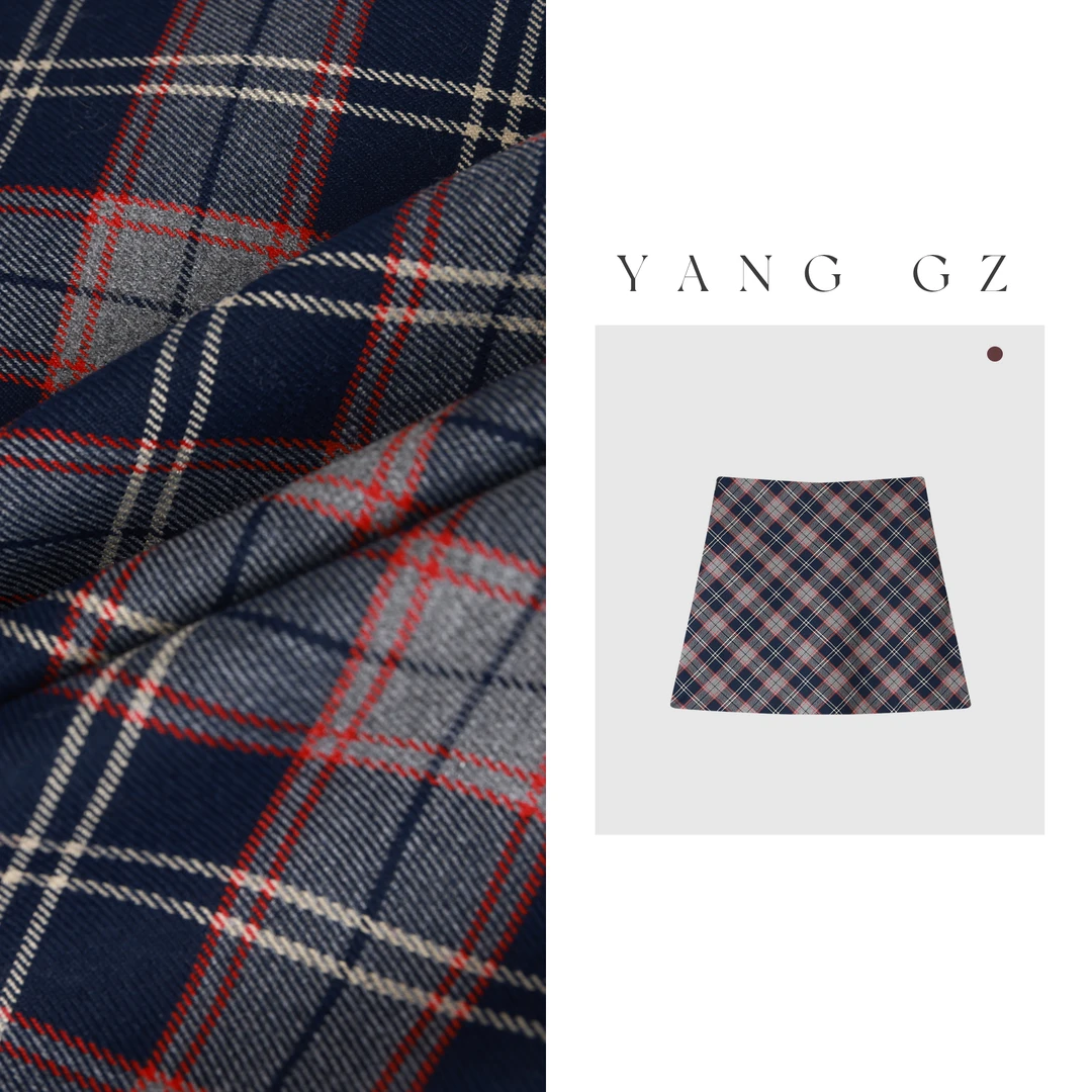YANG GZ【克罗地亚】百搭经典格纹A字轮廓半裙女 GZ667#90017