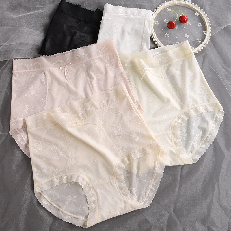 性感蕾丝内裤女夏季薄款7a级抗菌无痕透气棉裆高腰收腹三角裤252