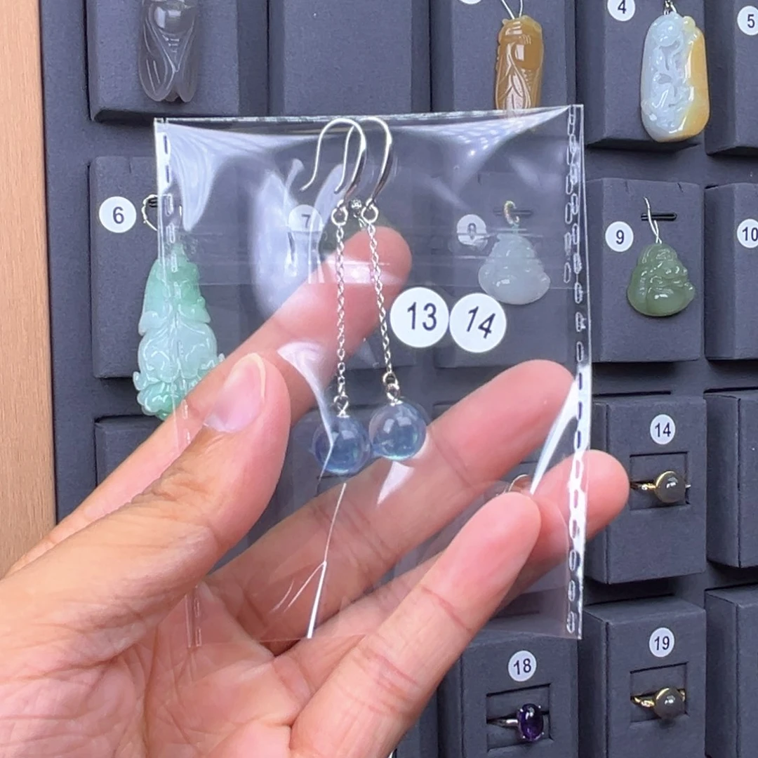 银S925镶嵌耳坠海蓝宝石阳****后