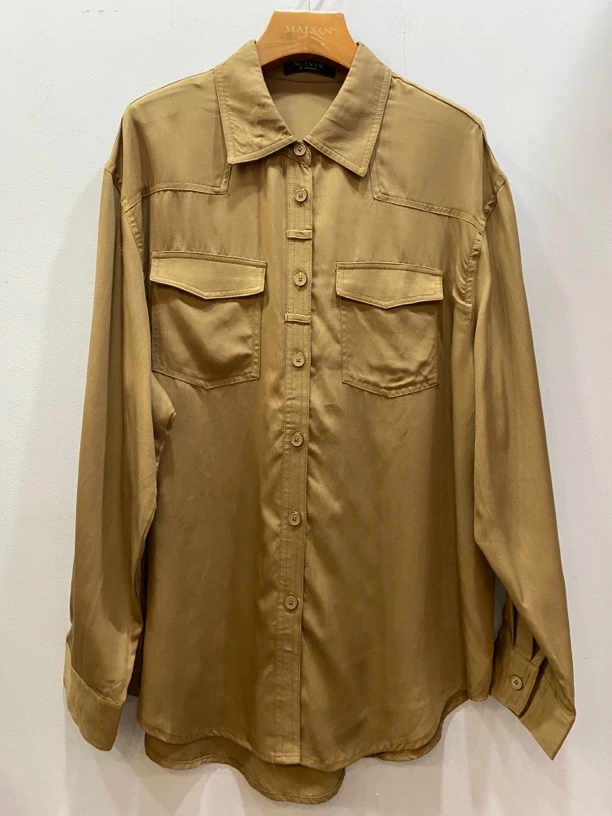麦寻新品春秋款宽松休闲均码韩版长款衬衣cslwp005