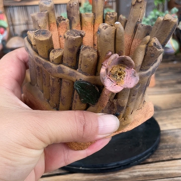 手工粗陶高温花盆003