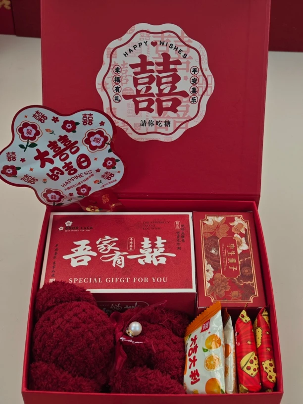 中国风喜礼结婚订婚伴娘伴手礼糖盒高档伴手礼硬盒翻盖礼盒专用款