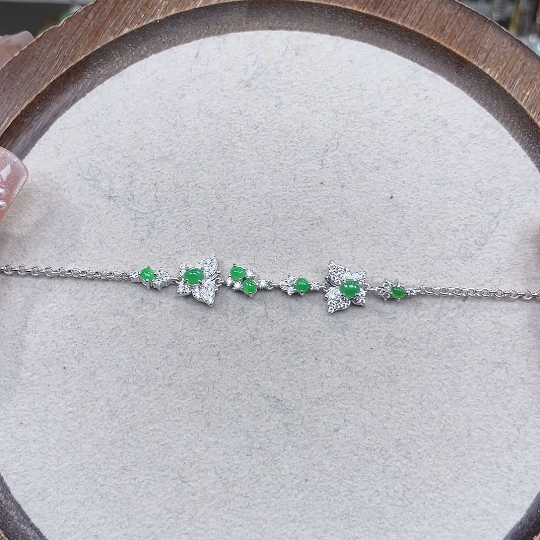 翡翠银S925镶嵌手链