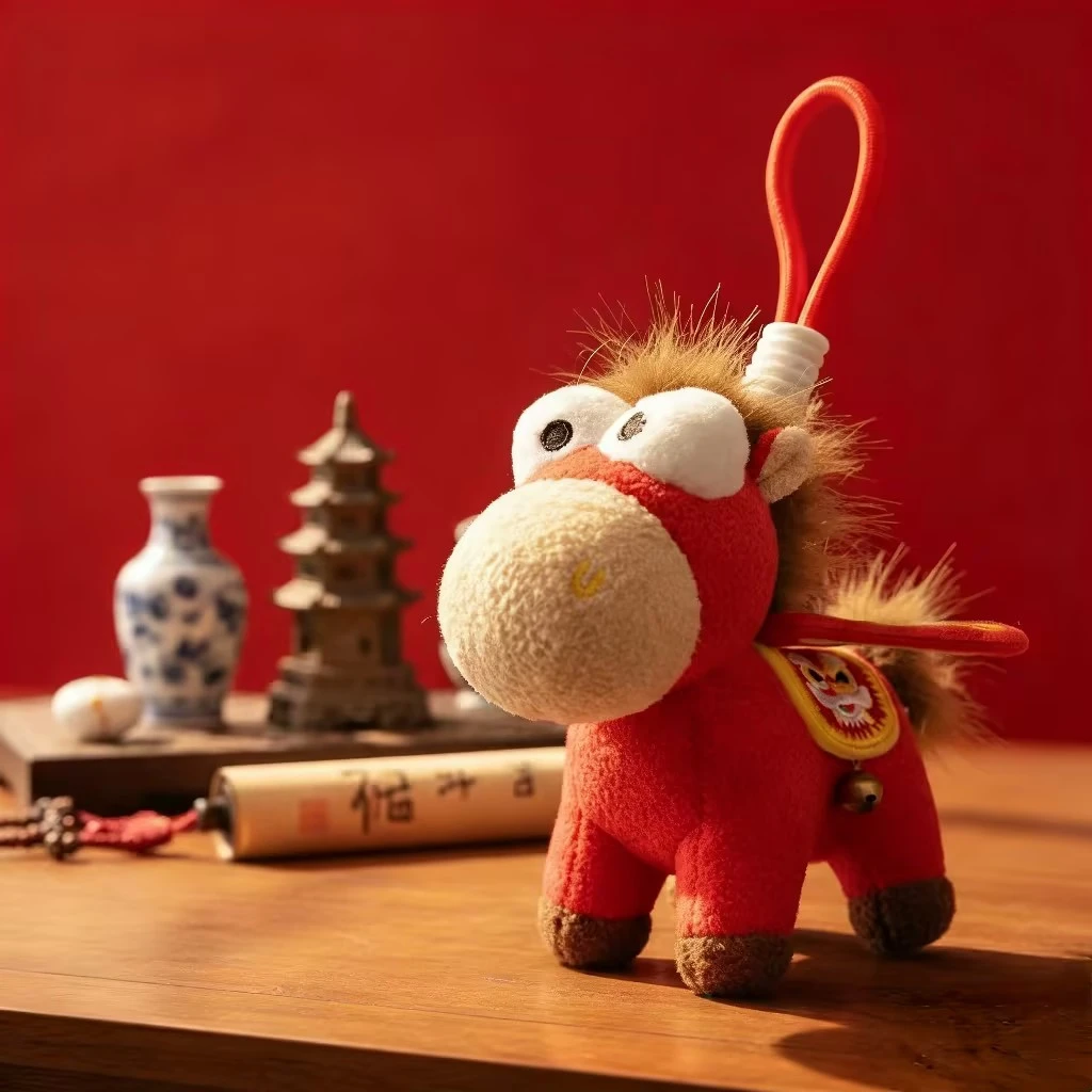 【舞狮马】马年吉祥物公仔生肖礼物毛绒玩具公仔玩偶新年活动送礼品