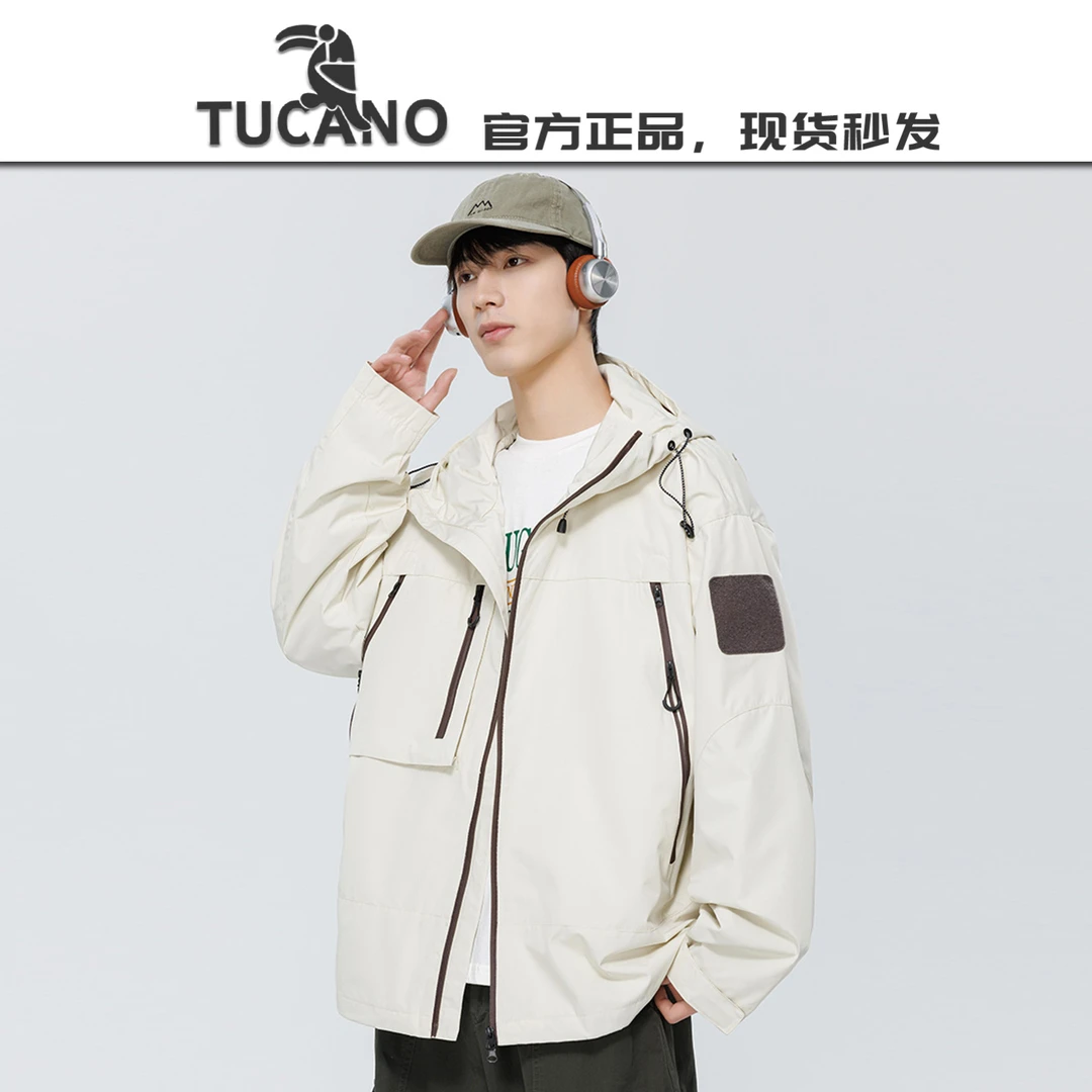 啄木鸟【官方】冲锋衣三防夹克男女同款工装新款机能风户外防水外套