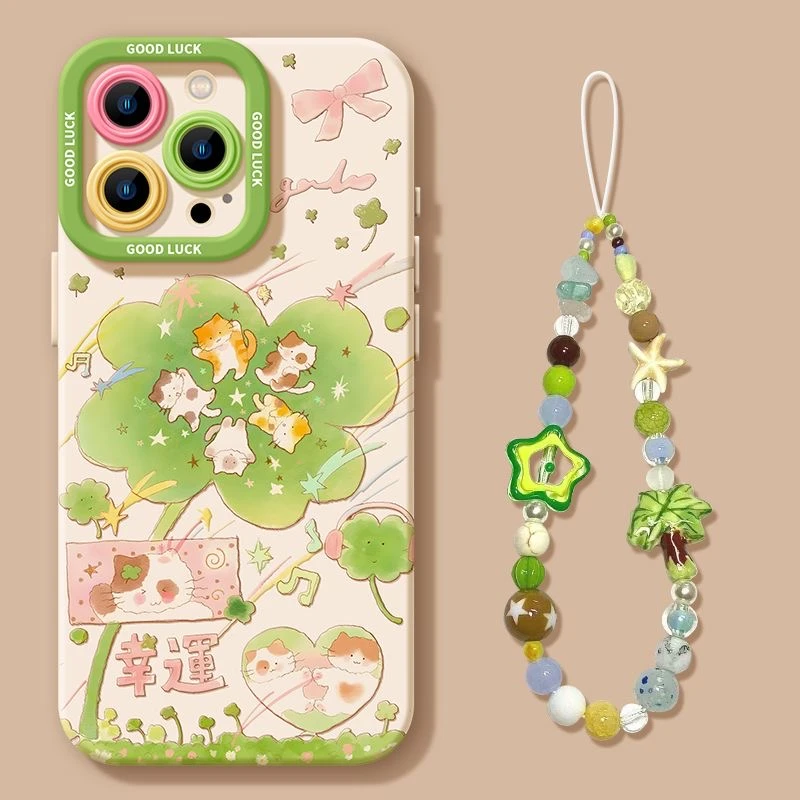 踏青小动物适用iPhone16promax手机壳苹果15/14手链女款13软12套