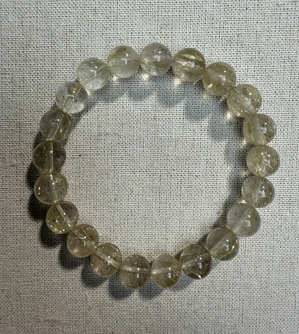 天然毕业级金发晶手链手串尺寸可选 产品多样性发一