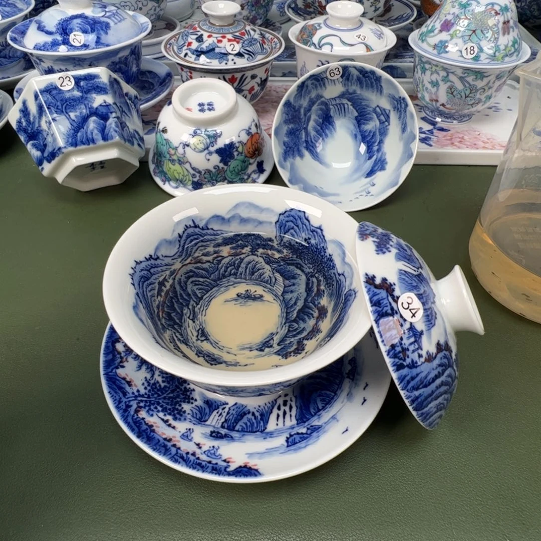 陶瓷景德镇纯手工纯手绘茶具木木34