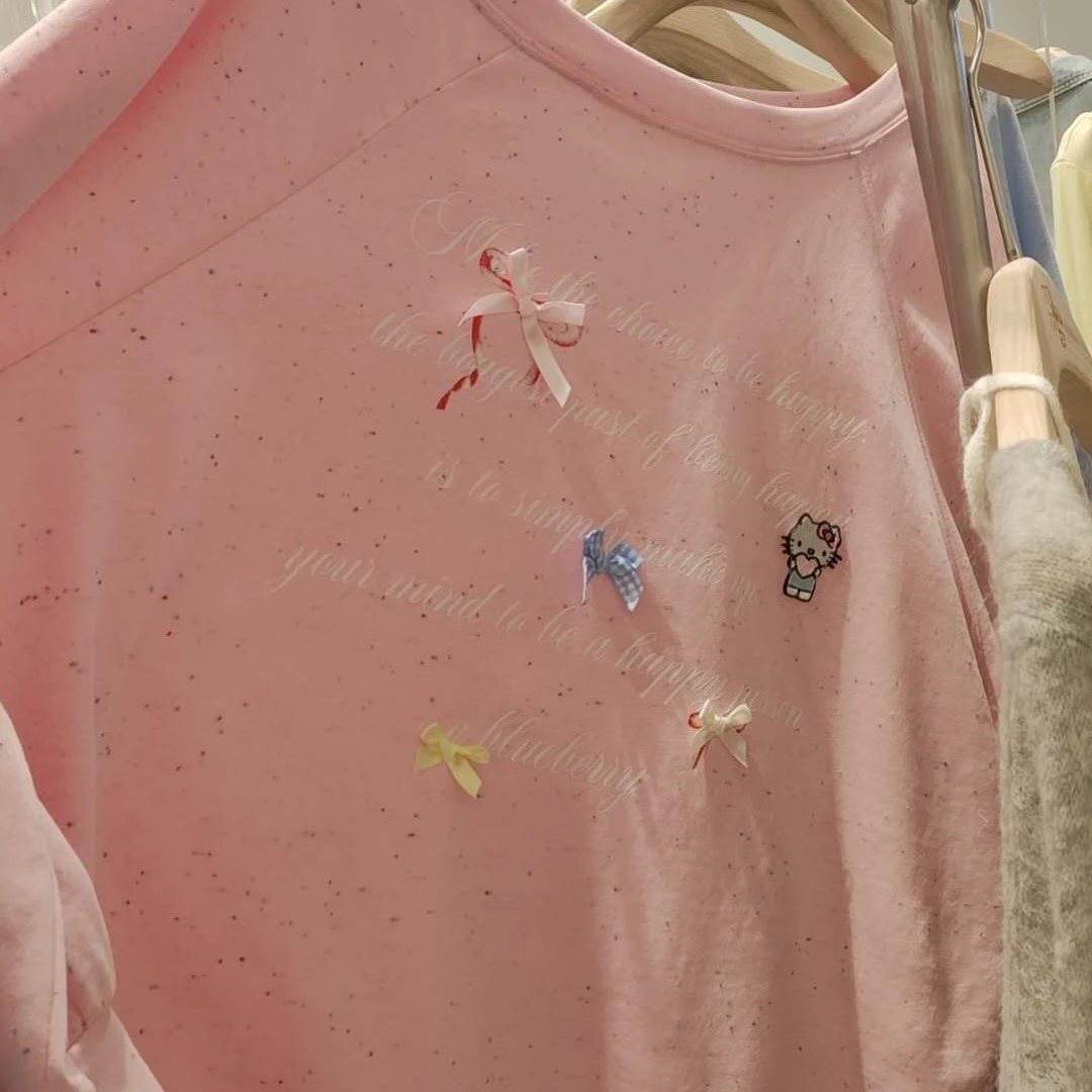 （NO退NO换）蝴蝶结春季卫衣女装连帽印花宽松