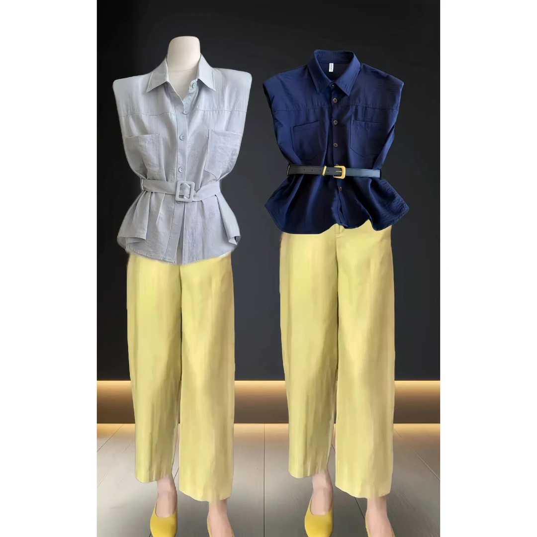 2025夏大码胖妹妹梨形身材日系简约遮肉显瘦九分香蕉奶奶裤休闲裤