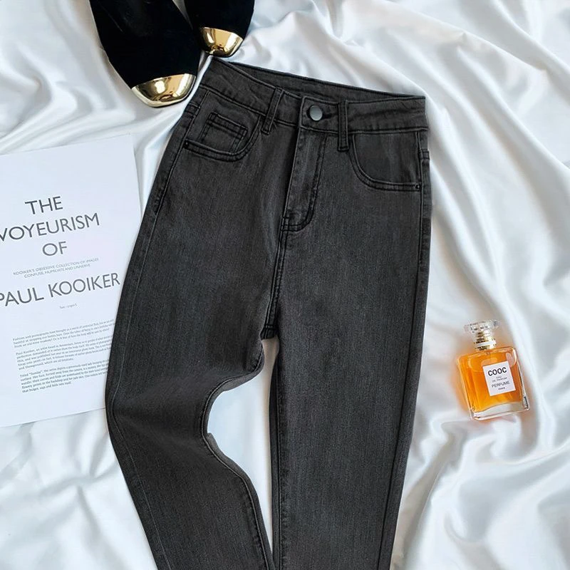 171高腰小脚牛仔裤女款修身显瘦弹力百搭外穿铅笔裤