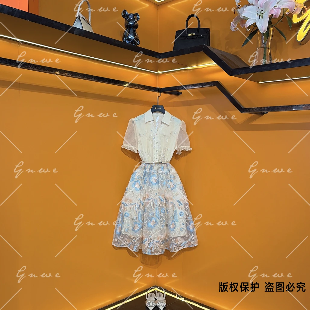 【私人订制】洋气显瘦法式时尚气质轻奢提花优雅连衣裙G6503