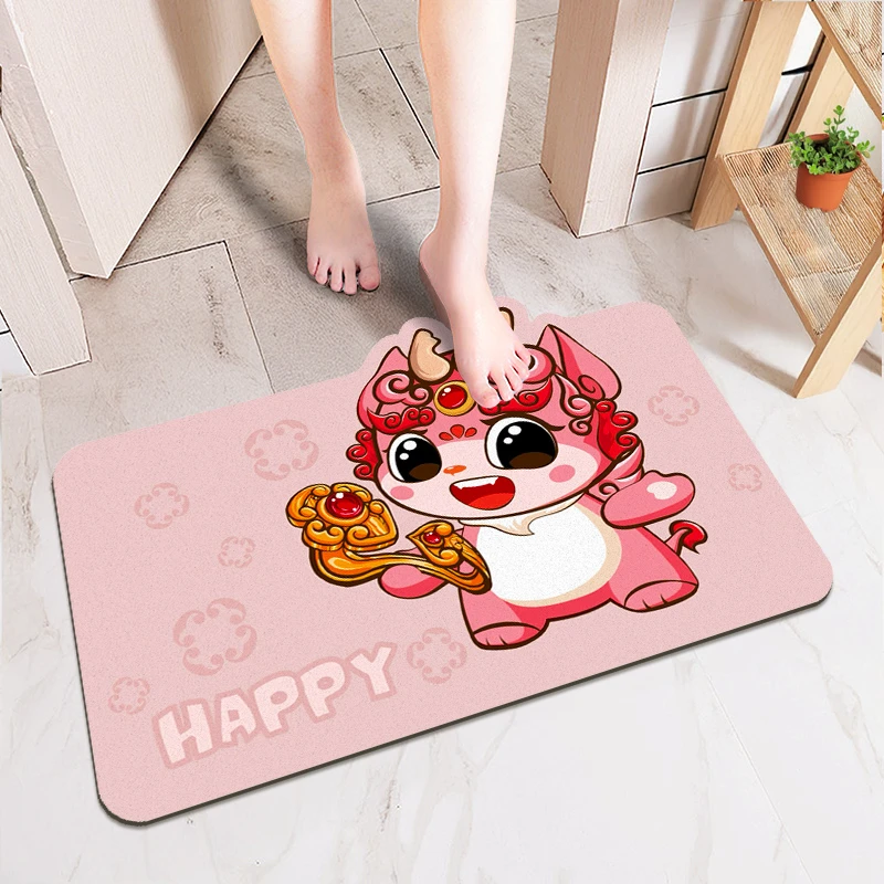 卫生间厕所浴室硅藻土吸水垫貔貅速干入户门垫软垫子厨房防油垫
