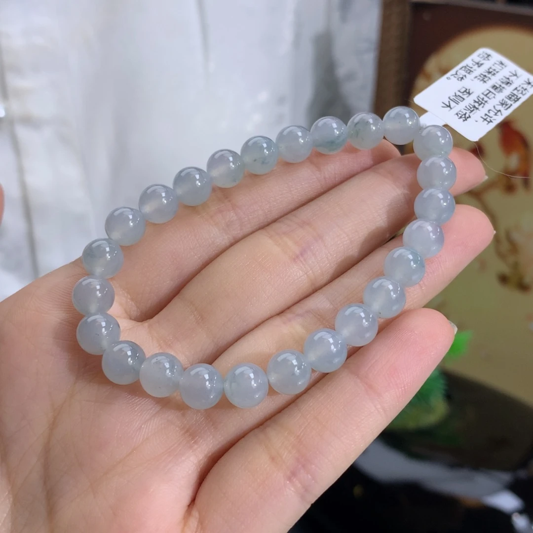 未镶嵌手串翡翠卡7.0冰胶蓝飘花