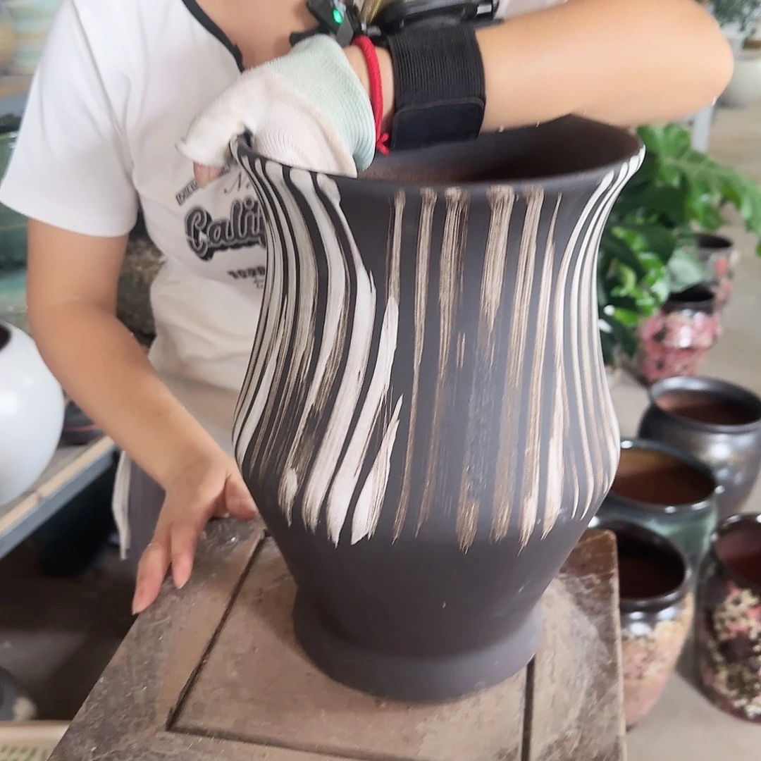 紫砂花盆王嫂花盆0926-151高30口20