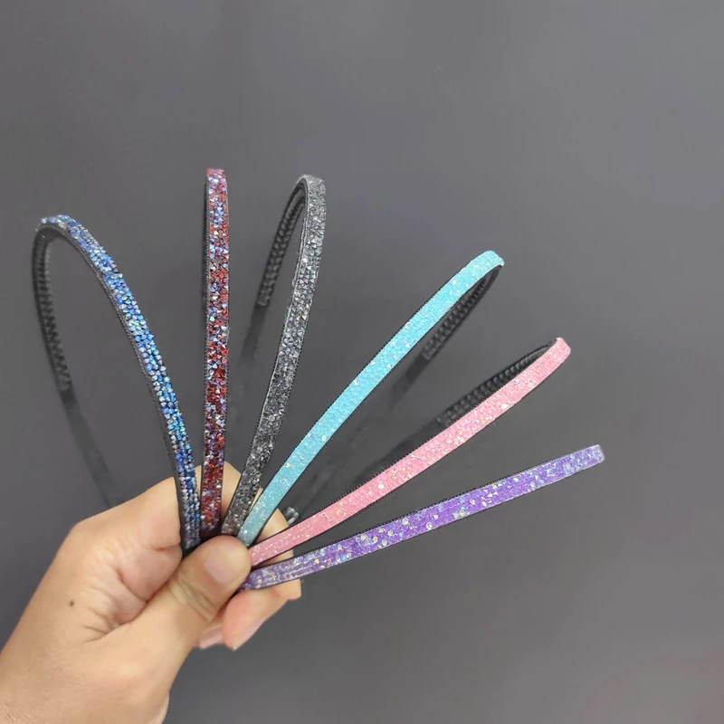 韩国网红钻超闪发箍新款窄版头箍防滑带齿发卡头饰发饰百搭时尚女