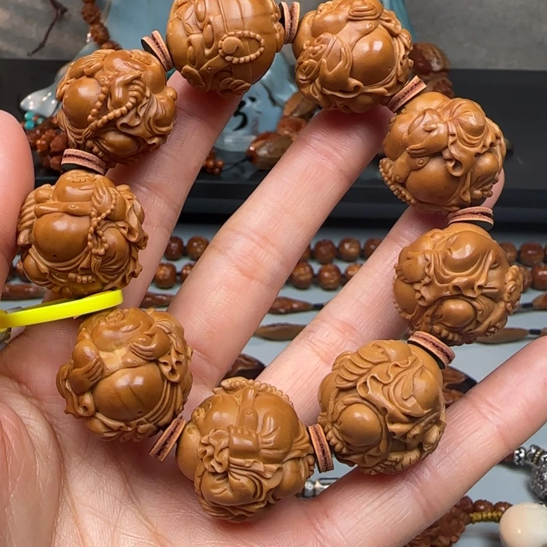 橄榄核手串/手链2.5尺寸骑兽弥勒手串