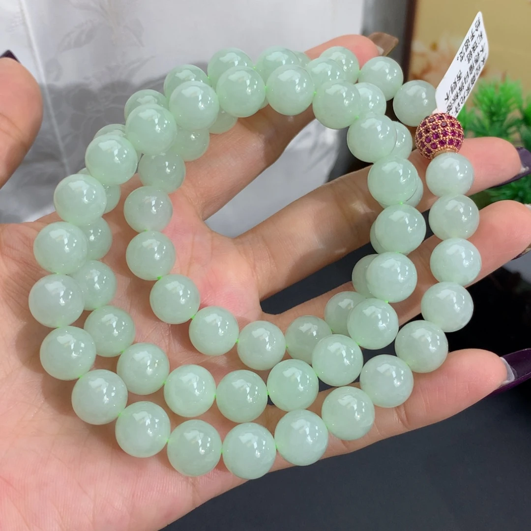 翡翠未镶嵌手串卡10细润晴项链