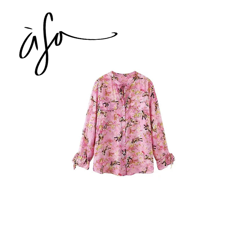 ASA-  【卡通狗狗印花长袖衬衫】