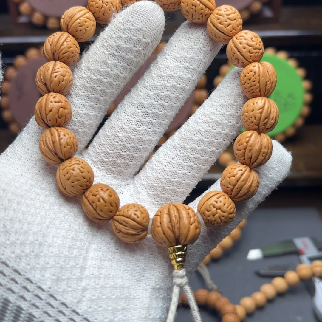 桃核手串黑桃A宽脐桃核