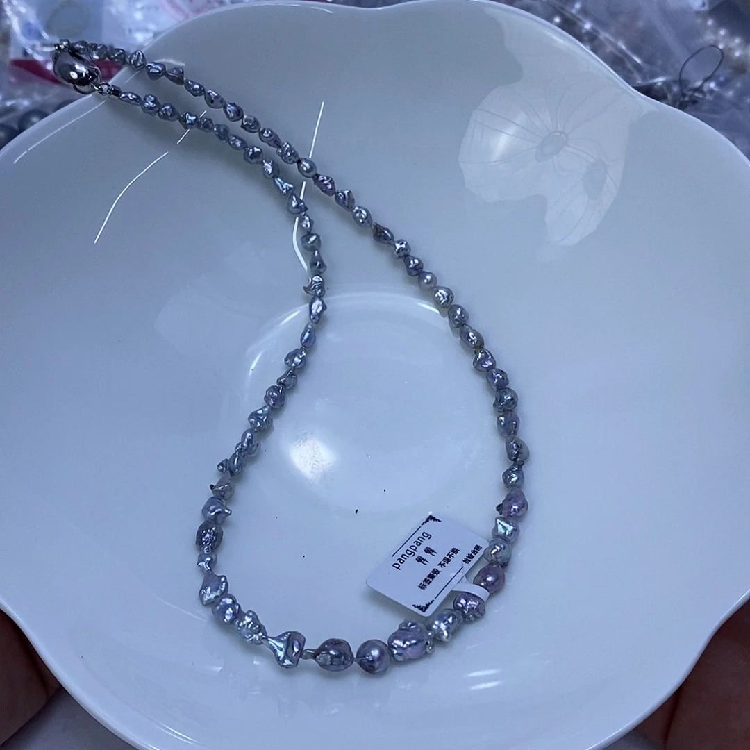 海水珍珠银S925镶嵌颈饰