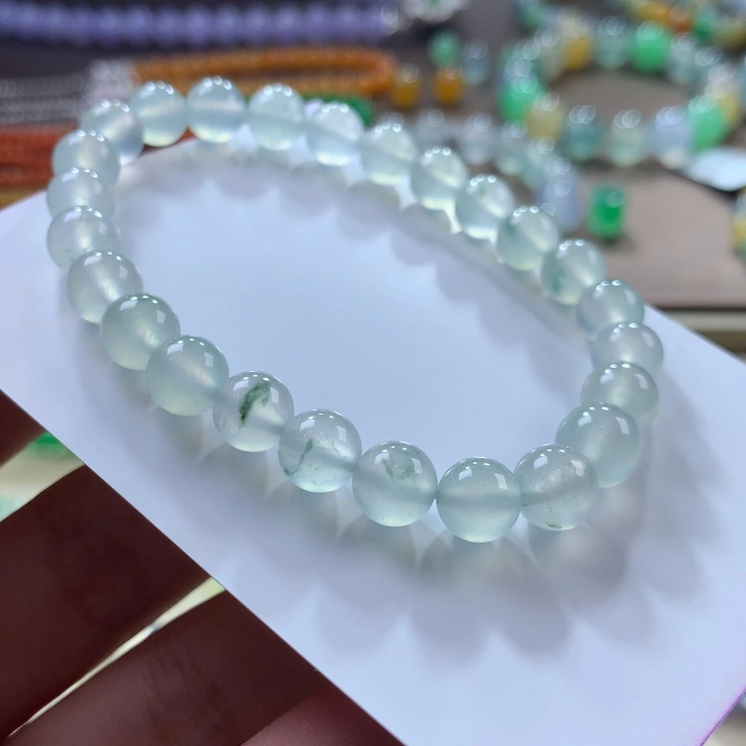 翡翠手链未镶嵌翡翠高冰晴阳底卡7+
