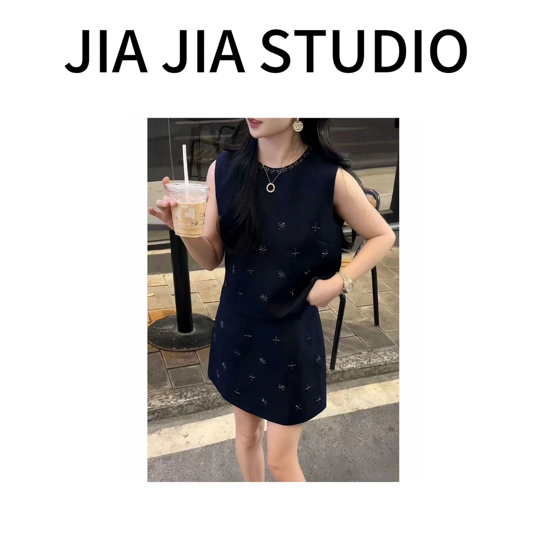 嘉嘉推荐#25186【夏季-薄款西装 两件套】时尚气质马甲套装