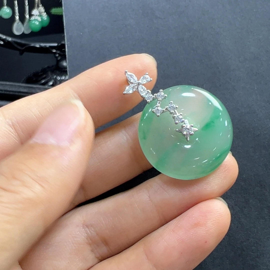 石英质玉银S925镶嵌颈饰