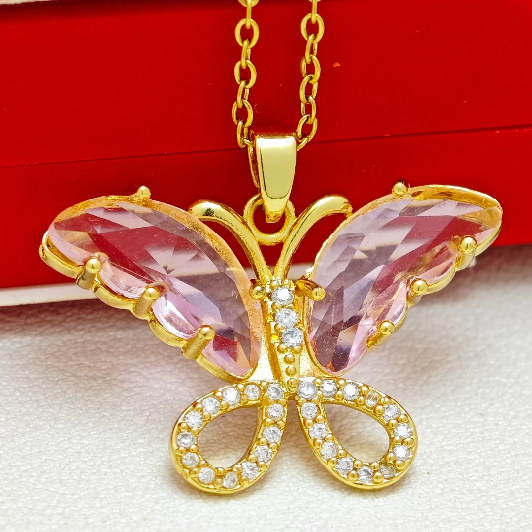 钛钢项链 ⑩号【孤款甜心公主】ins蝴蝶项链小众镶钻素款设计感