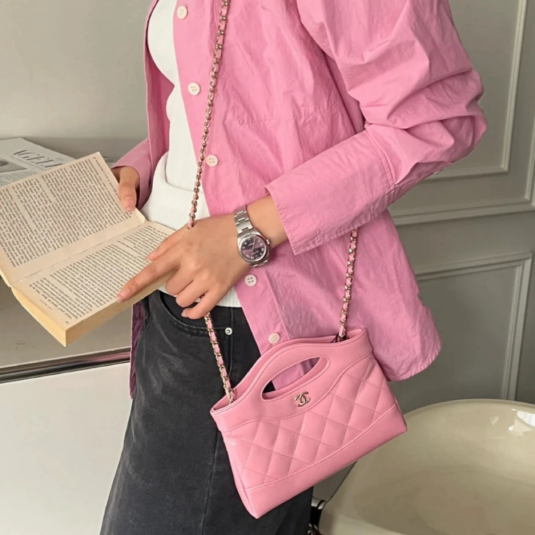 95新 Chanel/香奈儿 展会外场 粉色31bagnano 芯片码 20cm