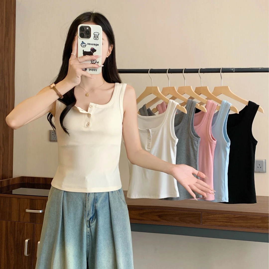 Aayao 2025 Summer 春夏上新简约风显瘦辣妹工字背心上衣3071