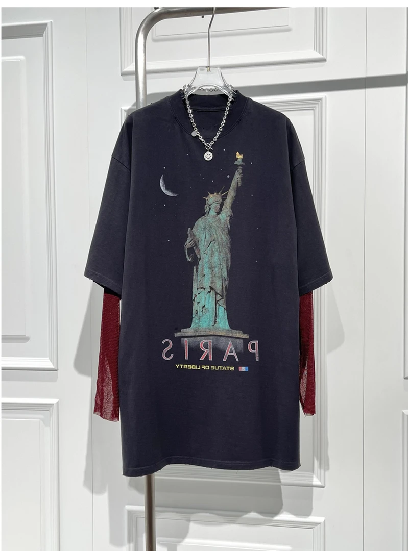 短袖大版大t恤连衣裙2025新款女夏宽松中长款遮屁股上衣下衣失踪