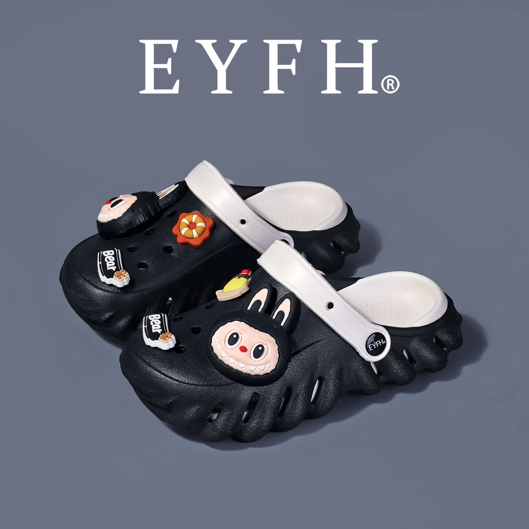 EYFH女童洞洞鞋户外卡通拉布布中大童防滑软底儿童沙滩溯溪凉拖鞋