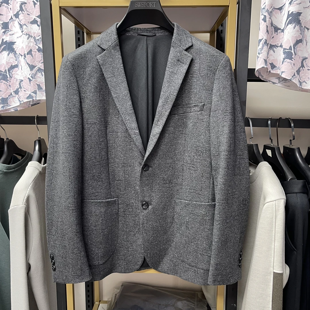 绒感弹力!品牌撤柜 男士春秋季磨毛休闲西服男 秋装上衣外套