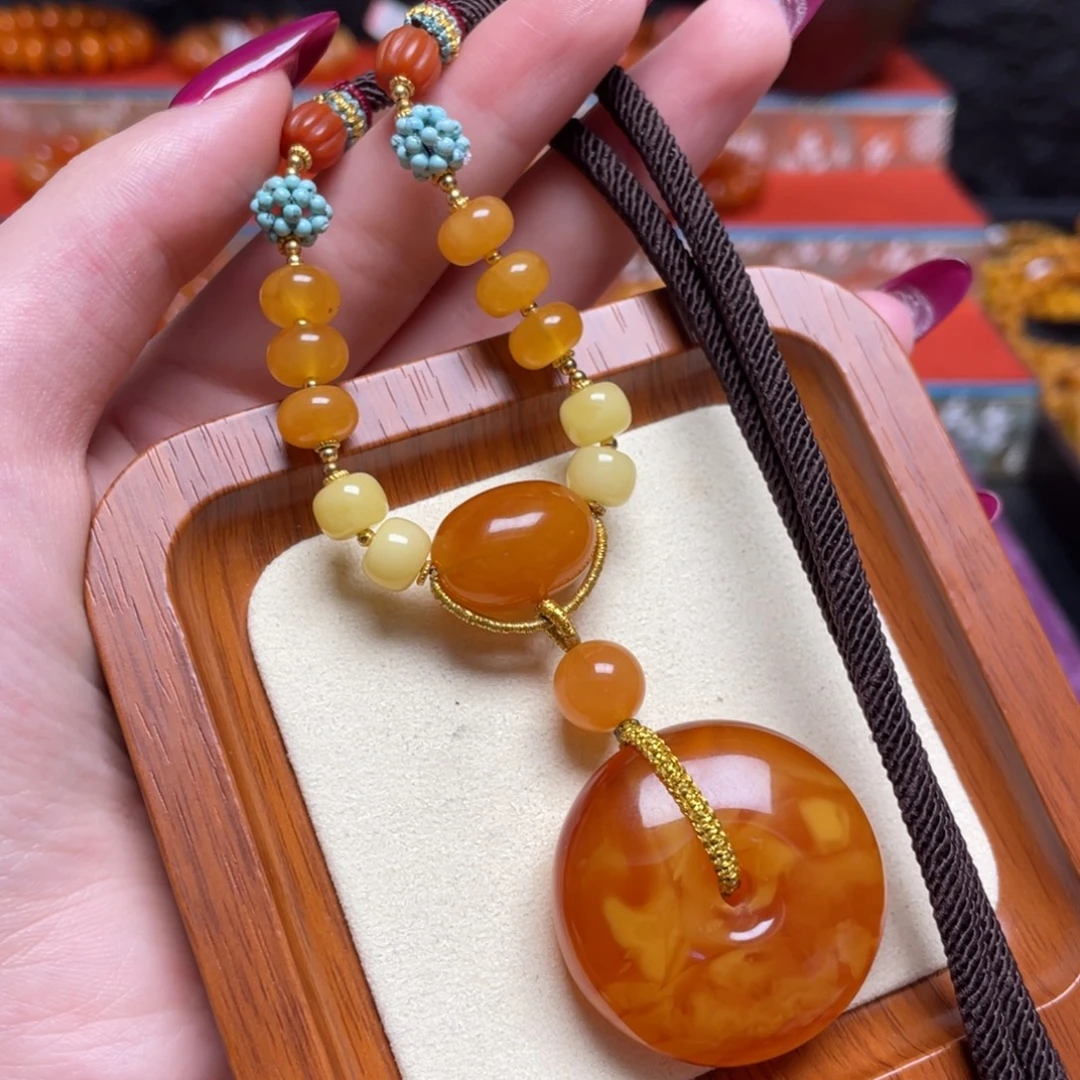 蜜蜡未镶嵌颈饰项链