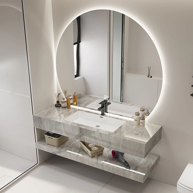 2025轻奢浴室洗漱台卫生间公共洗手浴室柜洗脸台盆柜组合