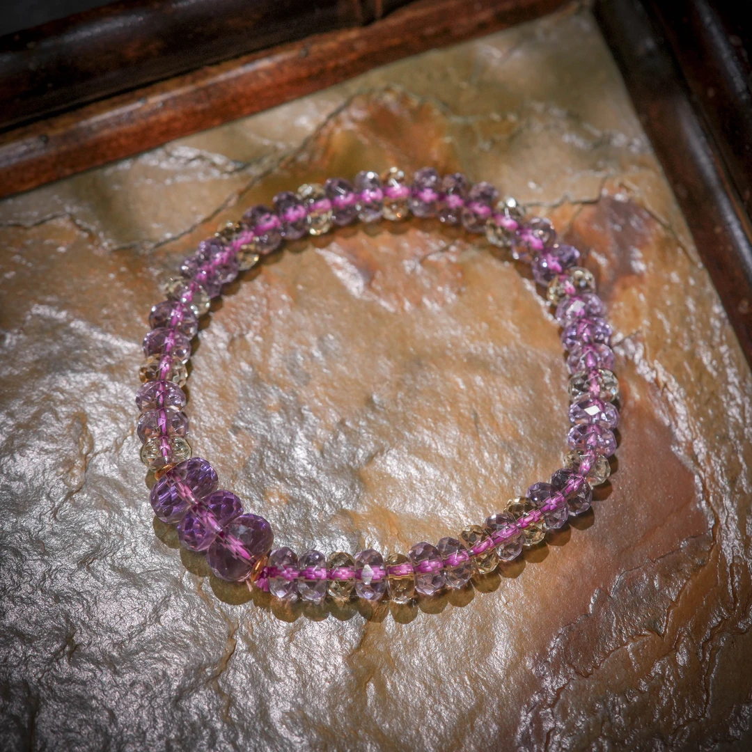 紫沐·精品紫黄晶18K金手串AS1130约6mm