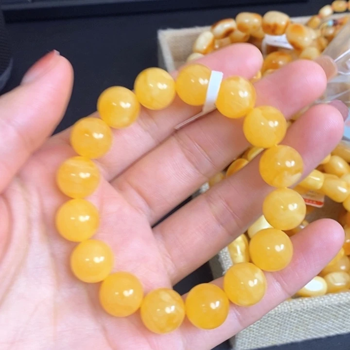 琥珀未镶嵌手链天然无优化琥珀蜜蜡