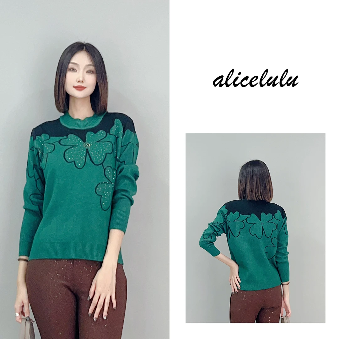 4ALICE“花开有时”毛衣浪漫艺术时髦百搭S2141002K