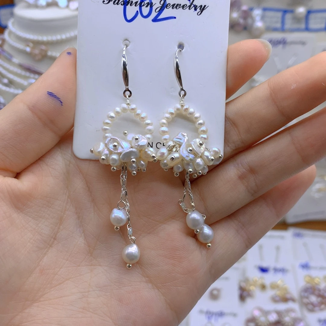 淡水珍珠银S925镶嵌颈饰