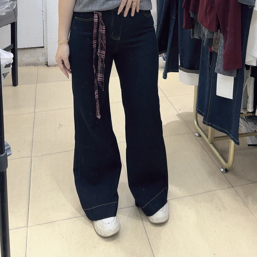 时尚百搭筒喇牛仔裤