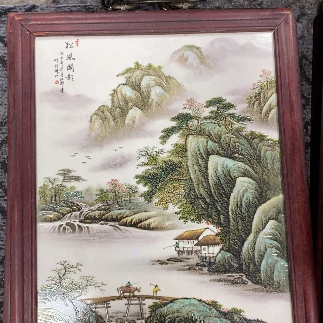 瓷片37*28厘米景德镇瓷板画柴窑烧制