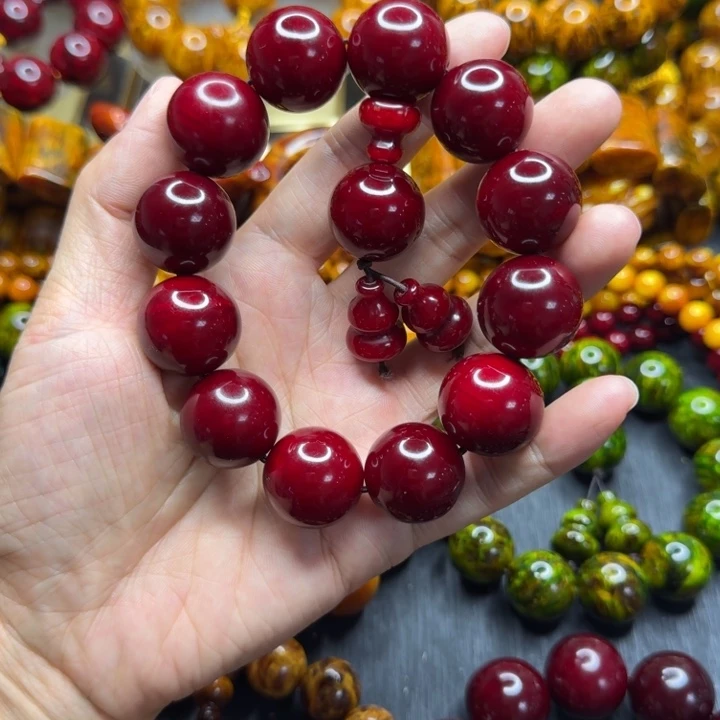 松木琥珀木文玩手串