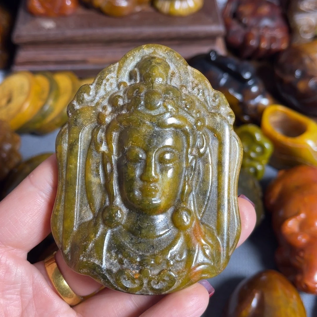 蛇纹石玉合金颈饰