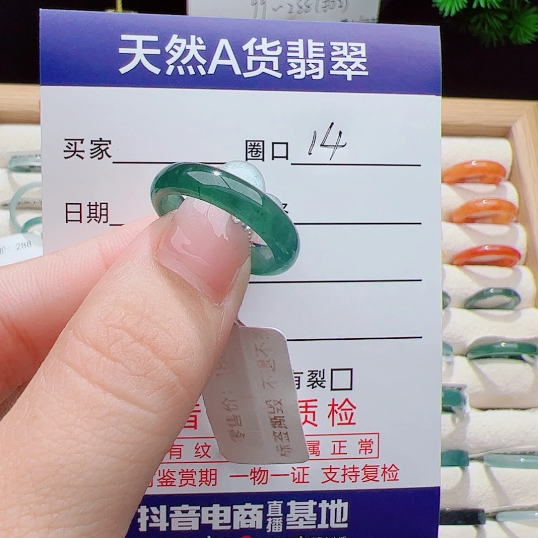 翡翠未镶嵌戒指天然