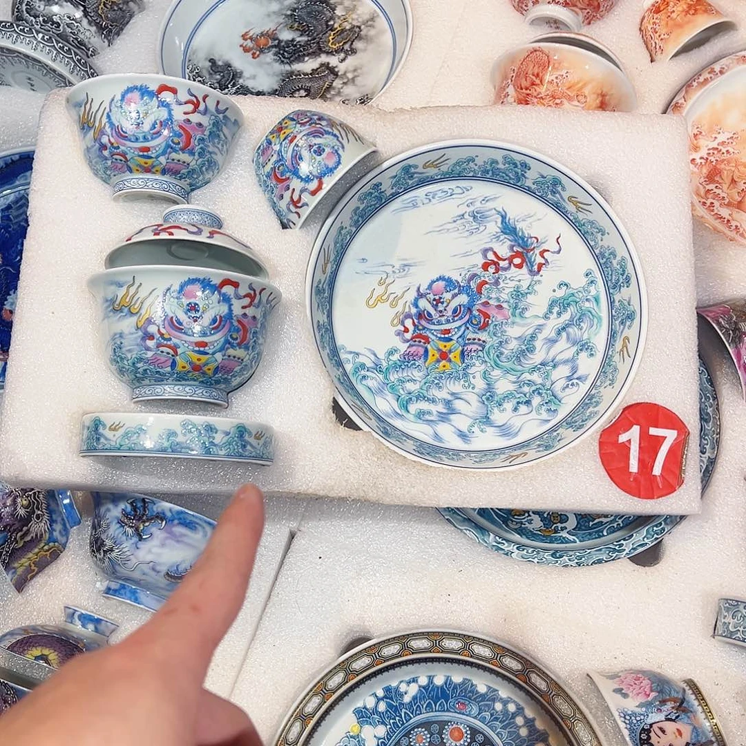 金***萄唐狮绣球五件套国潮风