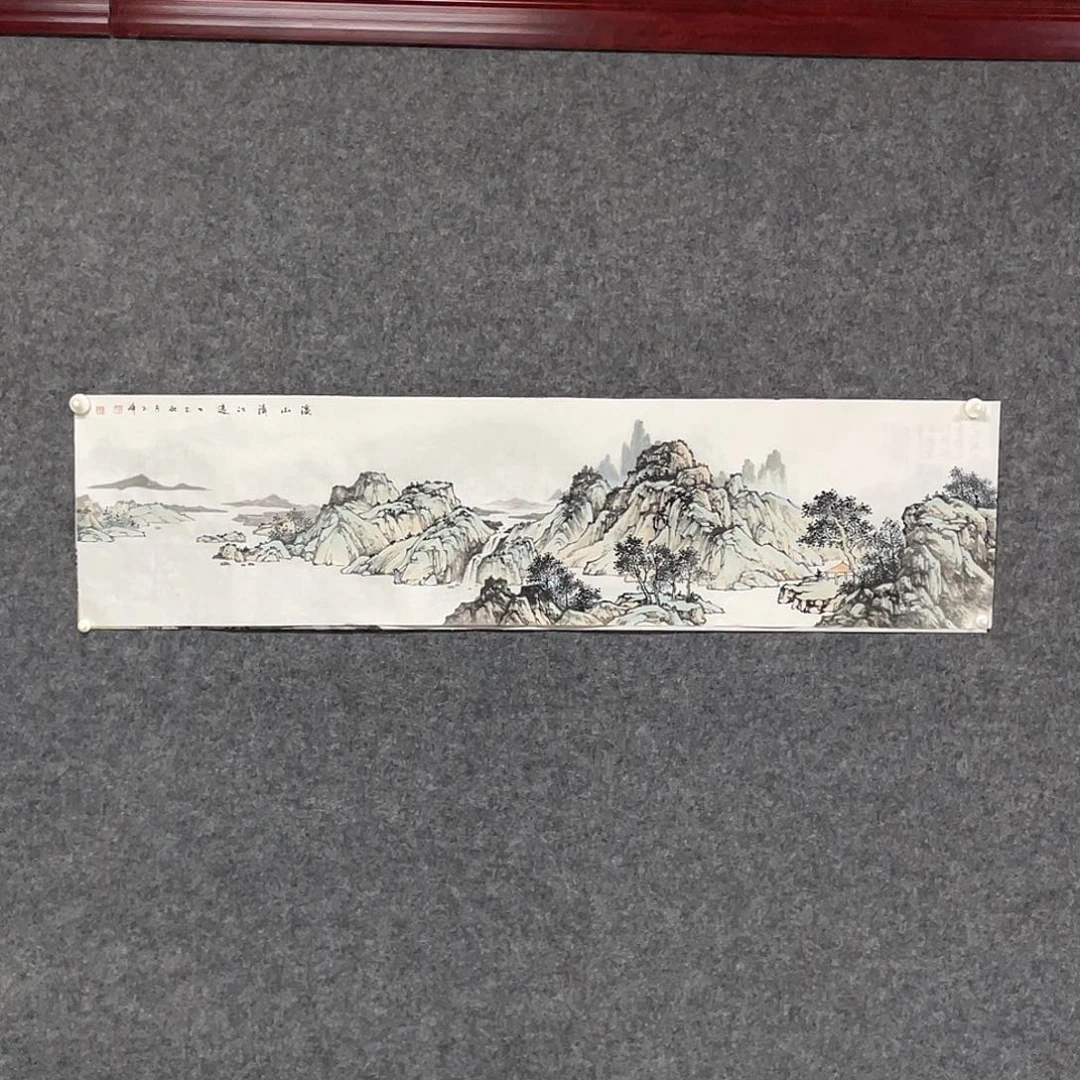 国画四尺对开138.35画芯 孤品捡漏